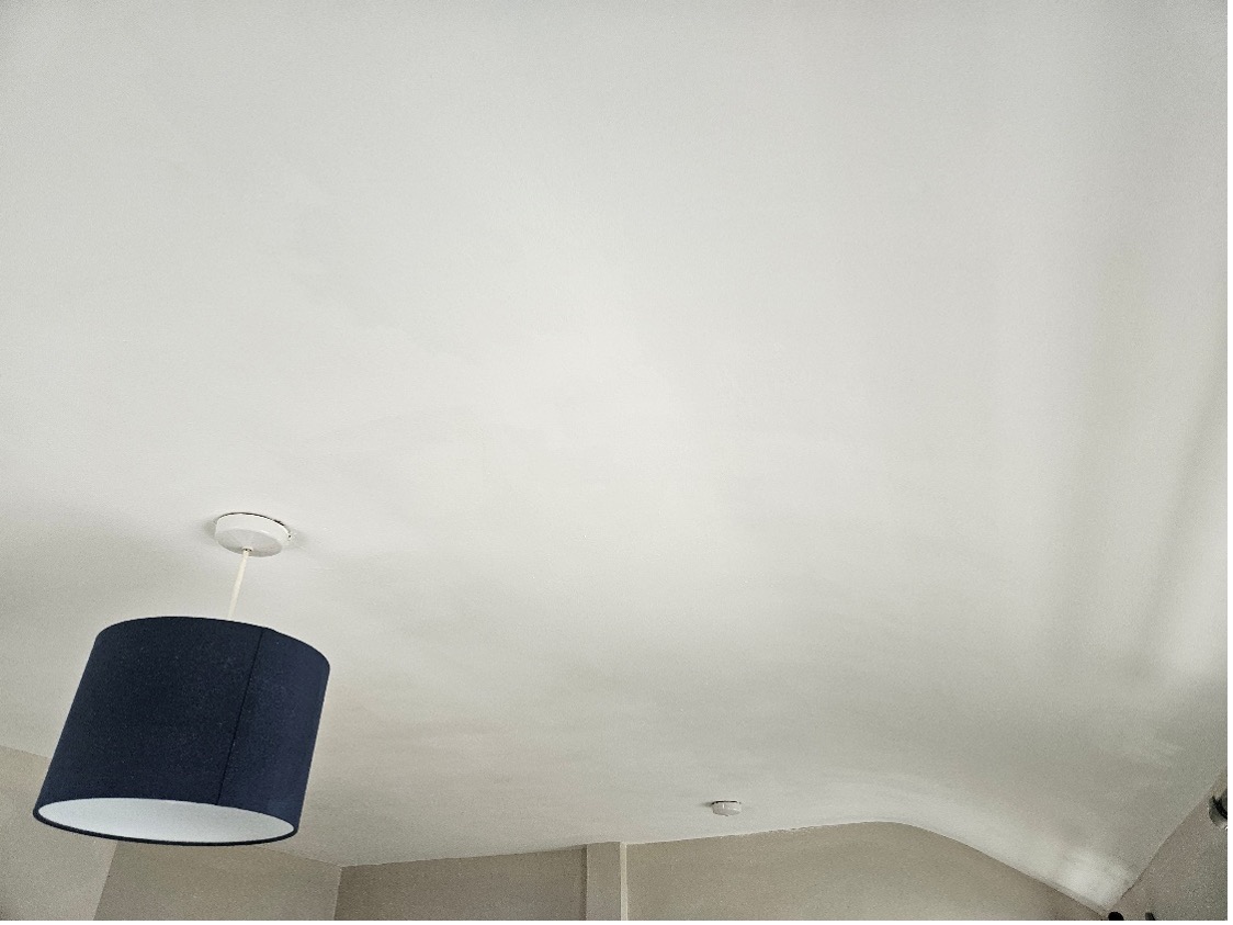 A repaired, mould-free ceiling following thermal bridging remedial work